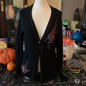 Black beaded cardigan